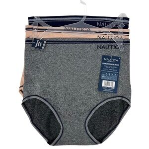 NWT NAUTICA Women’s Seamless Shaping Briefs Sz Small 2/4 Pkg/3 Multi Colors